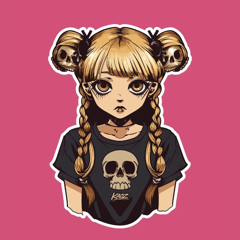 T-shirt gothique Skull Braid