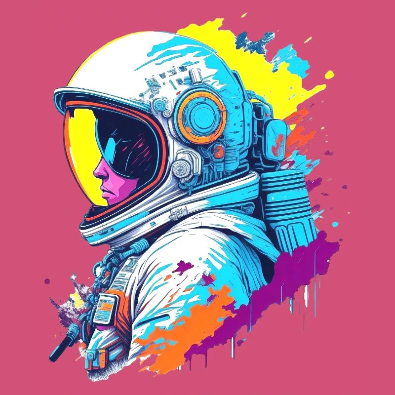 Astronaut Farbspritzer Illustration