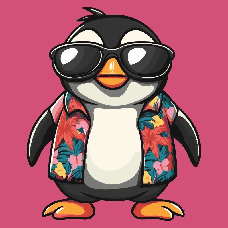 Pinguin Comic Urlaub