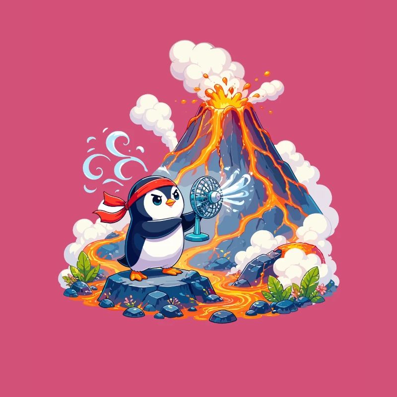 Lava-Pinguin mit Ventilator
