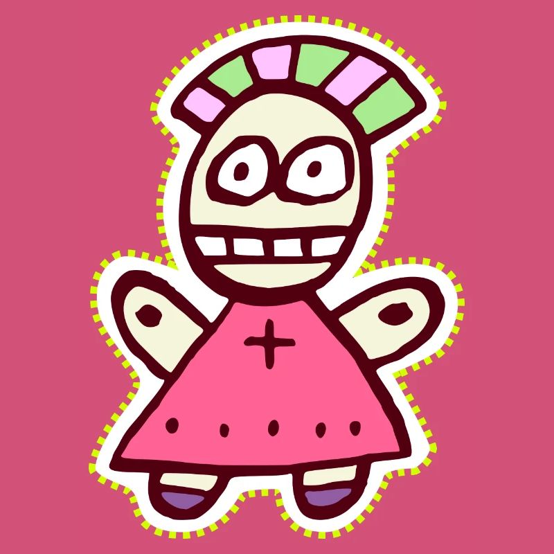 Poupée Punk Vaudou Symbole Mignon et Bizarre