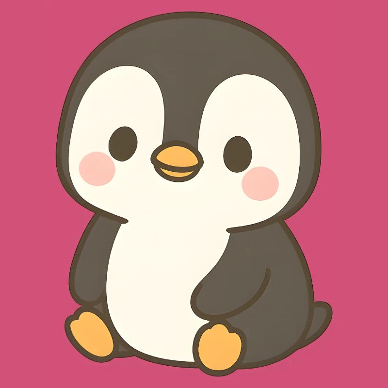 Charming Penguin with Blush