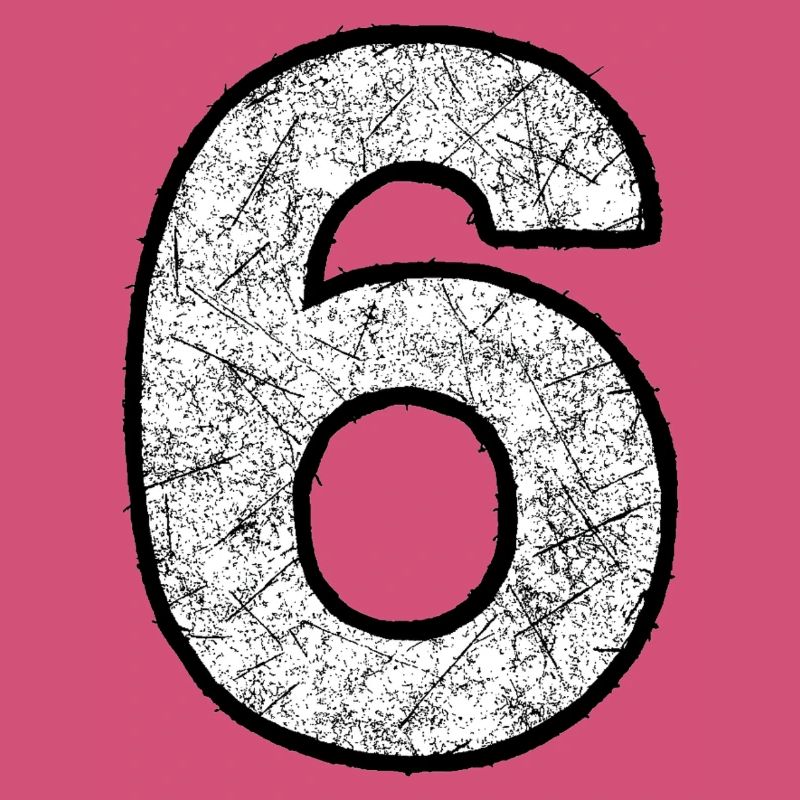 Six chiffres avec texture scratch
