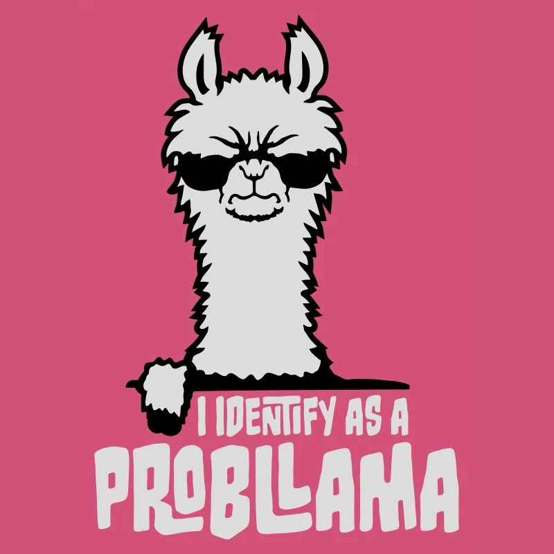 I Identify As A Probllama Cool Lama Problem Spruch