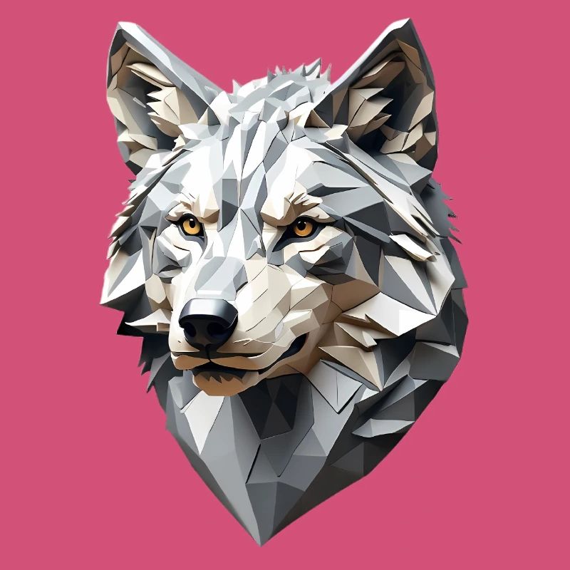 Wolf Head LowPoly Geometric