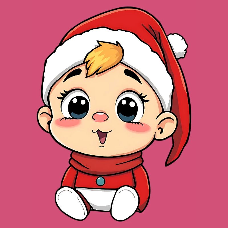 Dessin animé de bébé de Noël – Doux et Joyeux