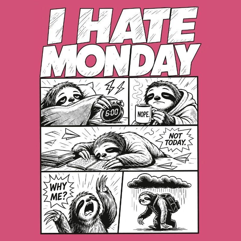 Je déteste Monday Sloth Comic