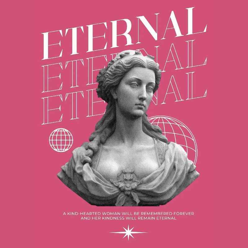 Bonté éternelle : Statue, collage globe