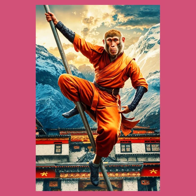 Humanoider Affe Shaolin Mönch