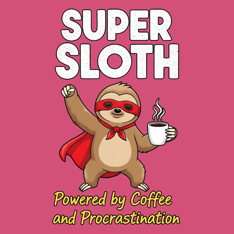 Super Sloth Held Coffee Cape