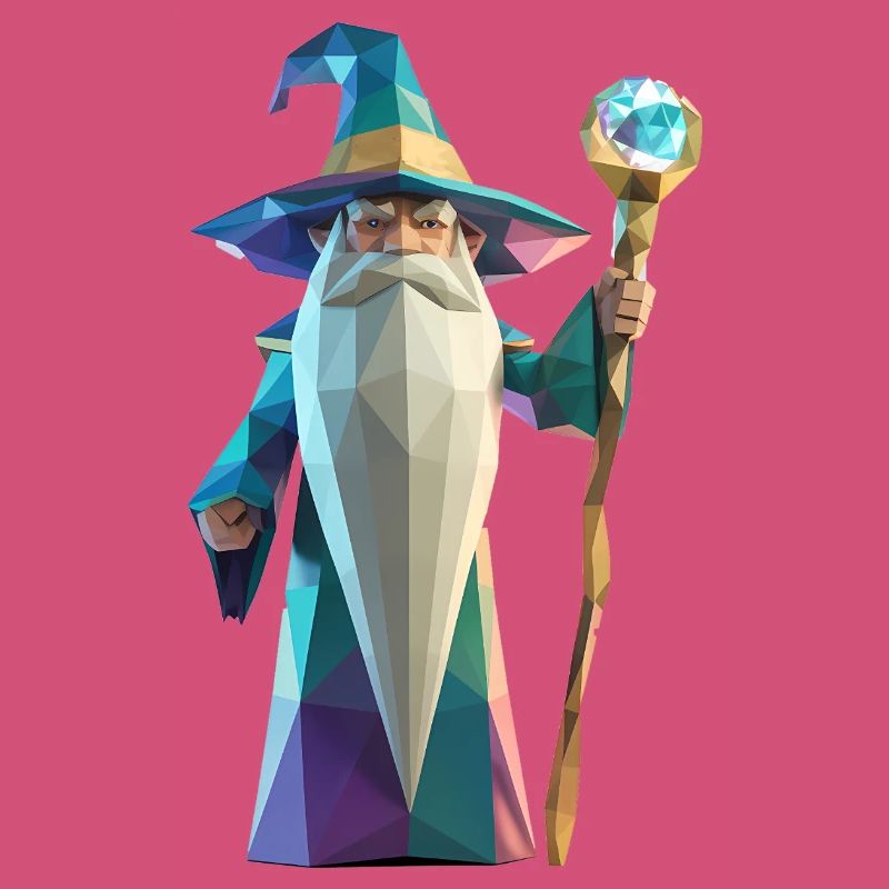 Wise Wizard - Cool Low Poly Logo