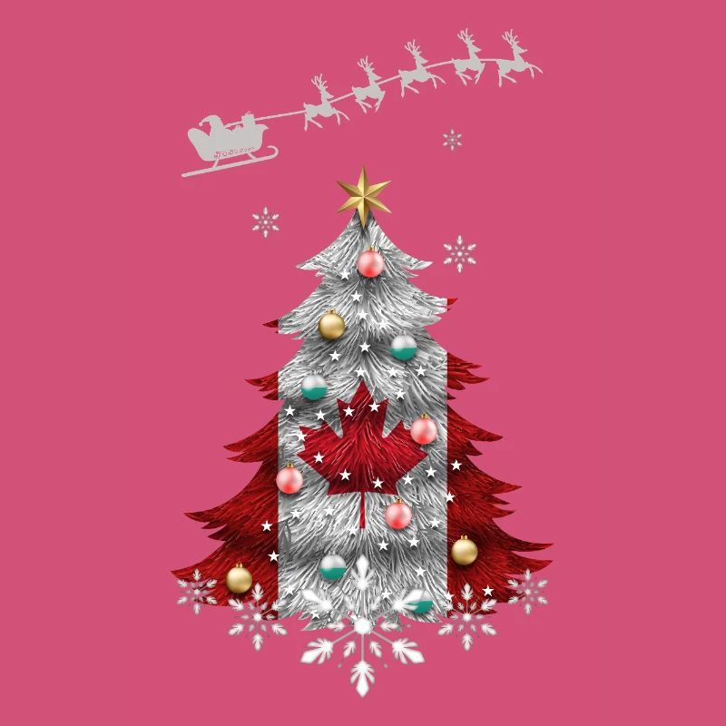 Arbre de Noël avec drapeau du Canada