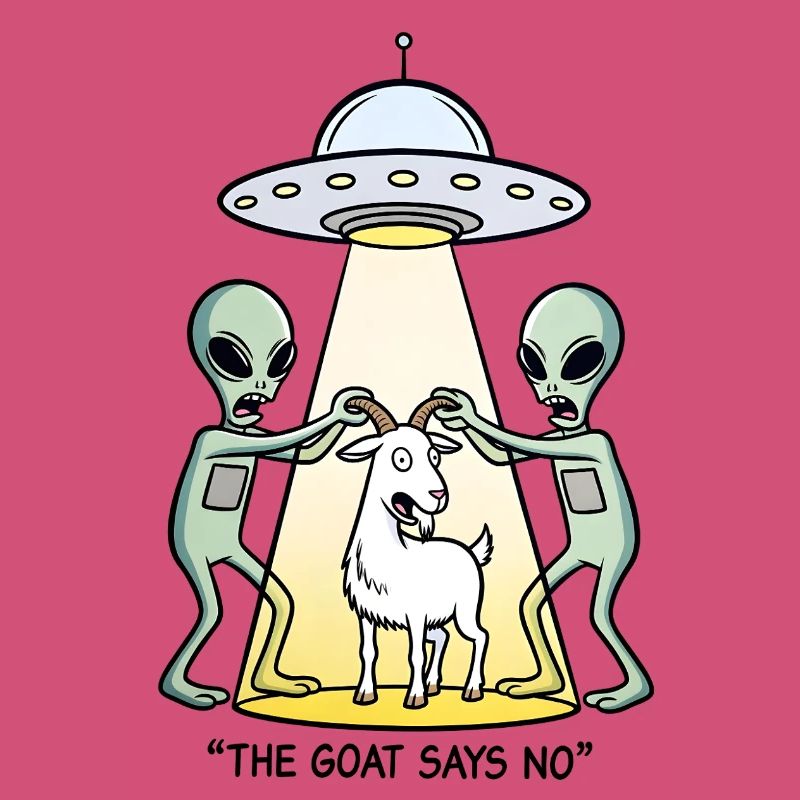 Funny Alien Kidnapping Goat