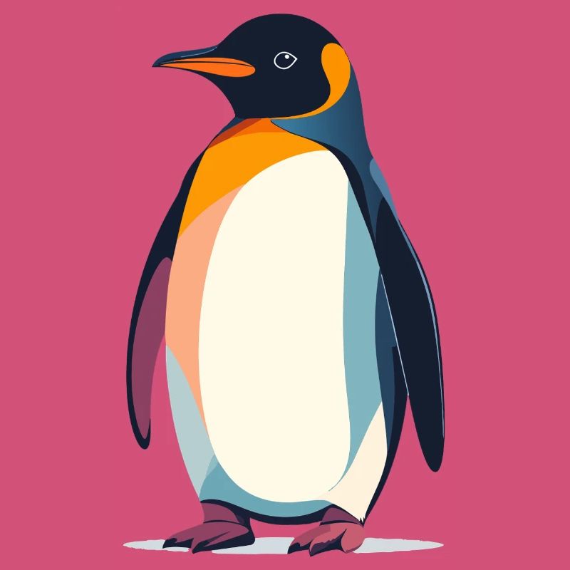 Graphique vectoriel abstrait du Pingouin debout sur la glace