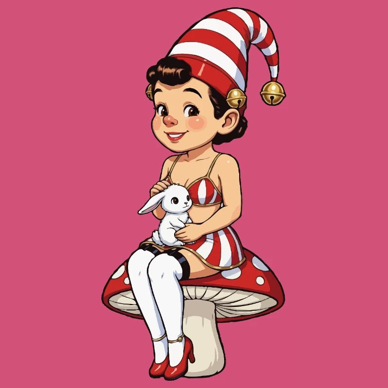 Leprechaun-Mädchen mit Kaninchen