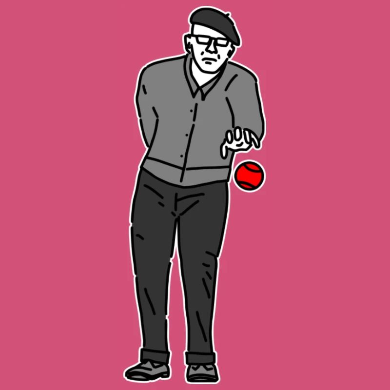 Petanquespeler linkshandig