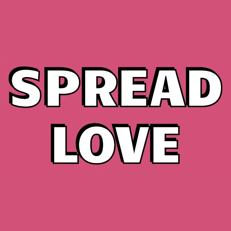 Spread Love Fett Schwarz Weiß Typografie