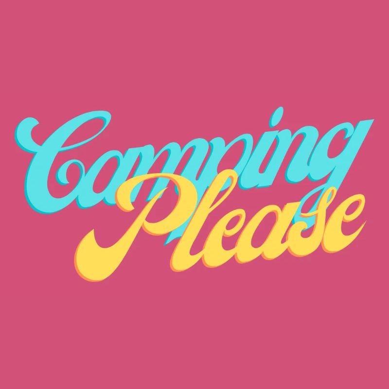 Camping Please Retro Script