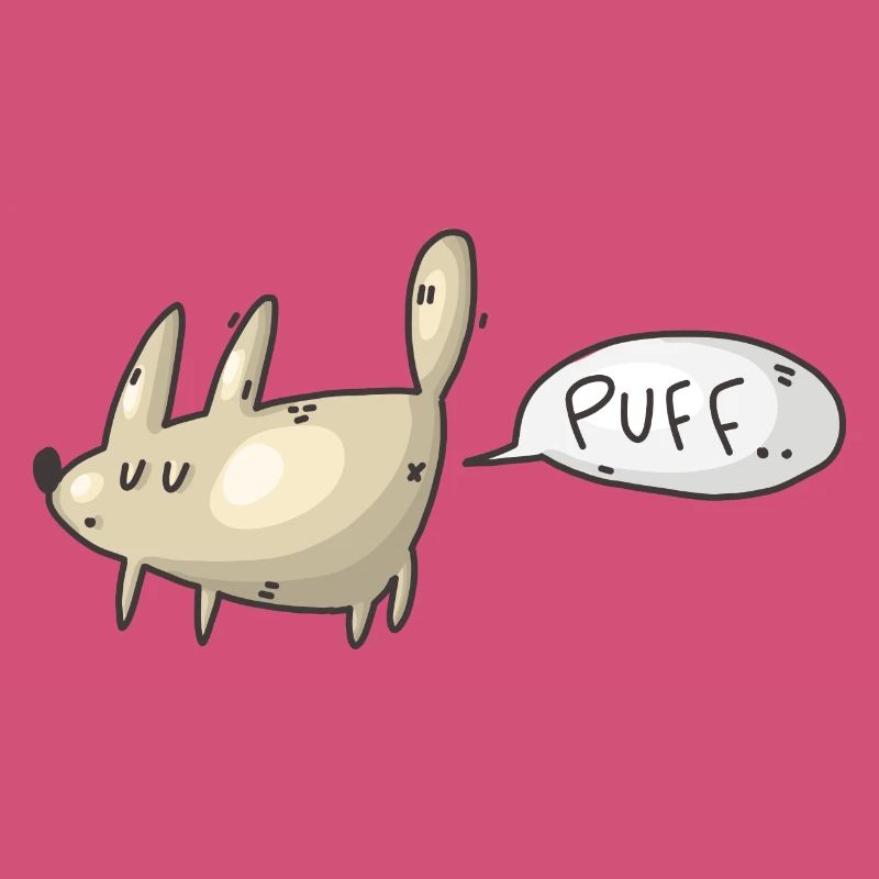 Conception de chien drôle de chien qui pète