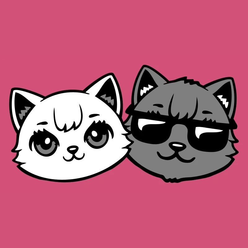 chatons mignons cool couple mâle chats noirs et blancs