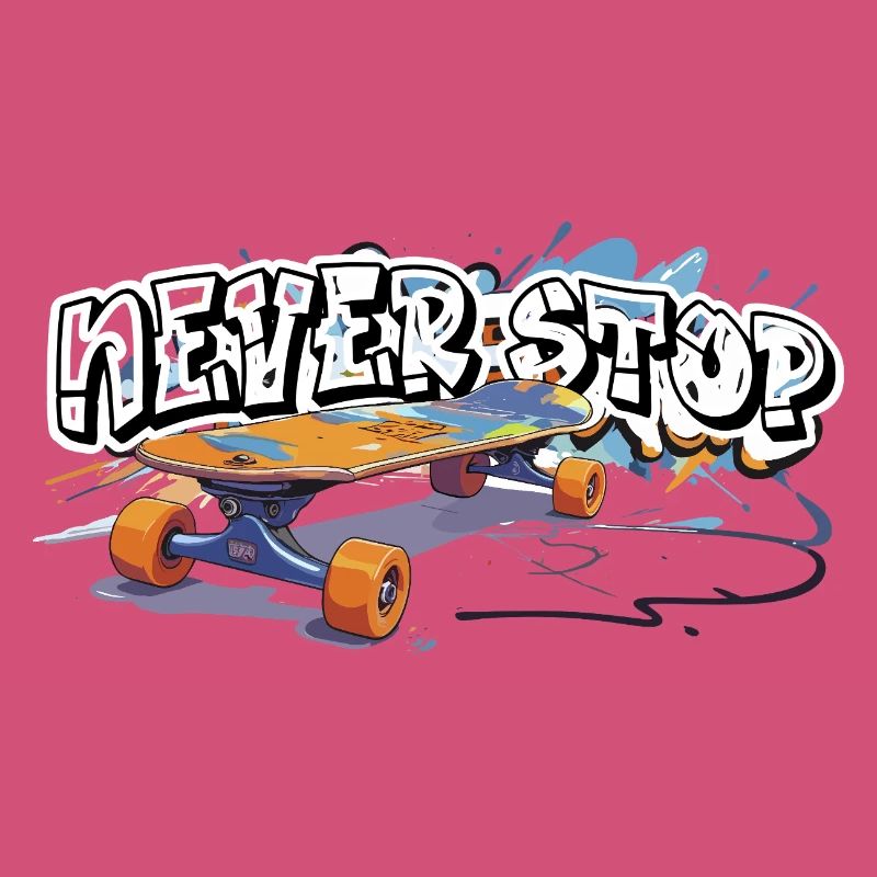Conception de graffiti de planche à roulettes colorée