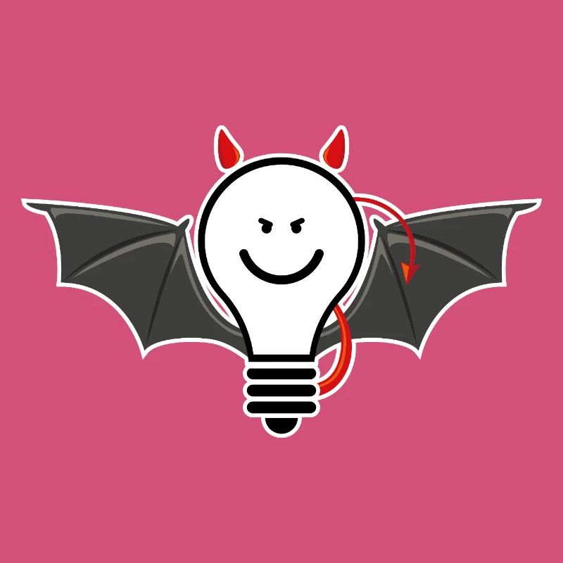 Light bulb with devil horns – cheeky light motif
