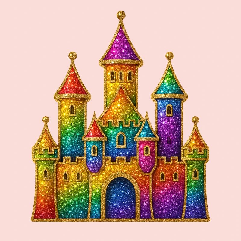 Regenbogen-Glitzer-Schloss-Design