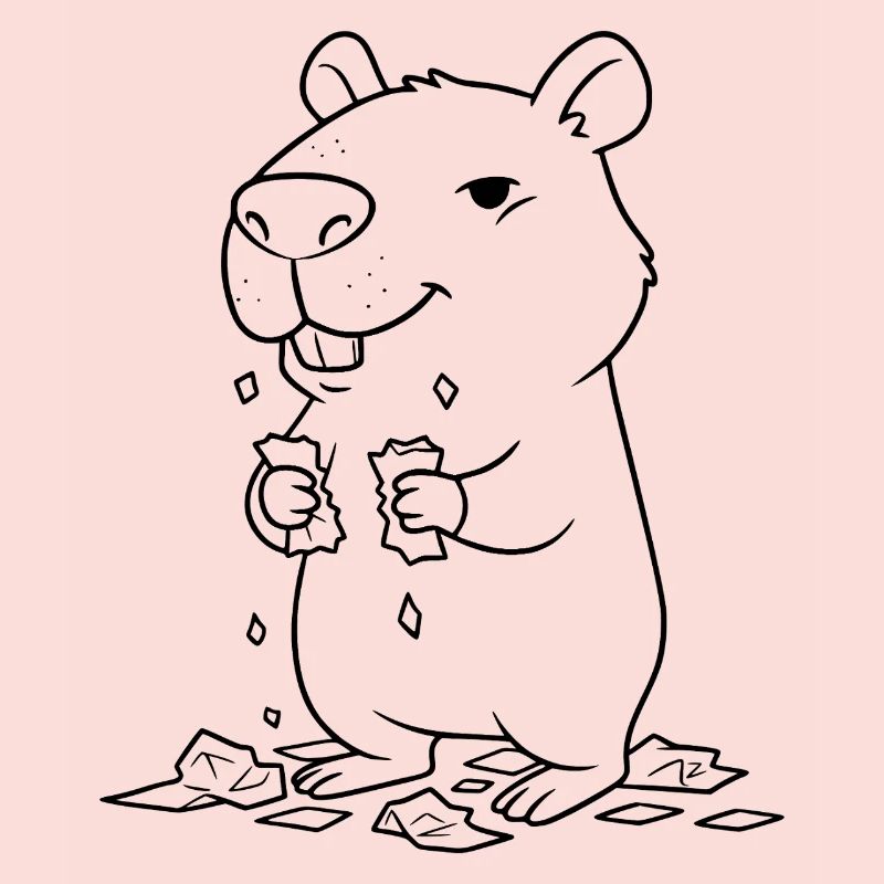 Capybara mange ses devoirs