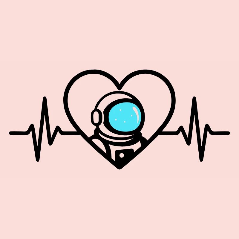 Casque Cosmos de voyage dans l’espace Astronaute Heart