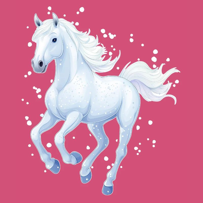 Pferd mit Schneeflocken