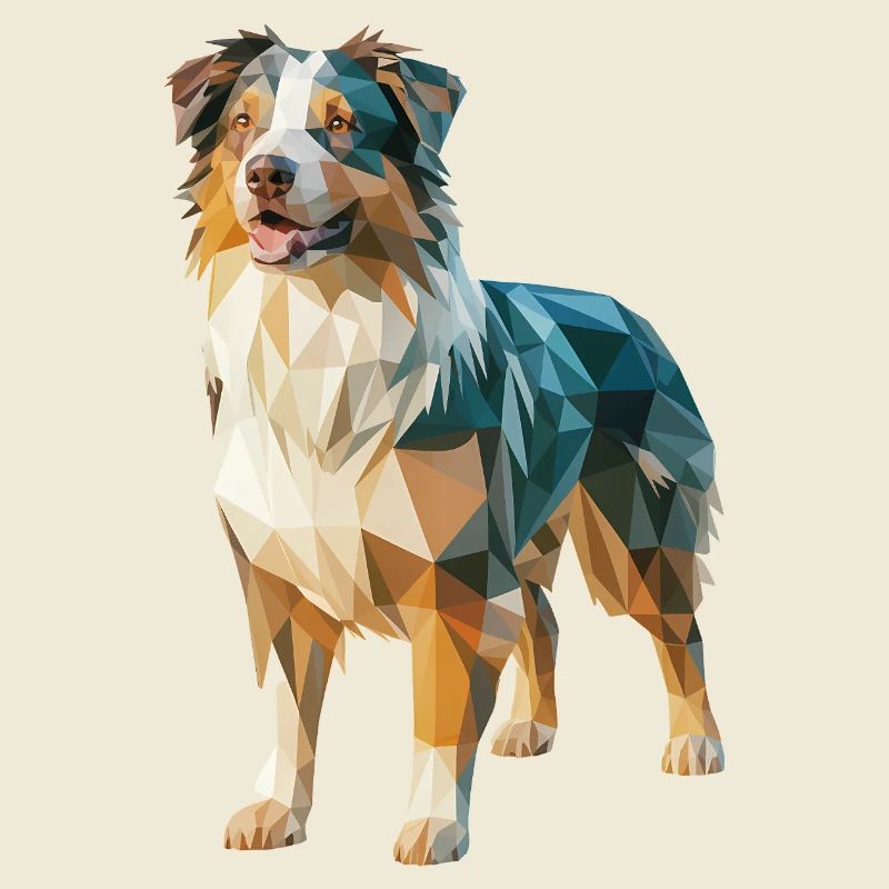 Australian Shepherd - Cooles Low Poly Logo