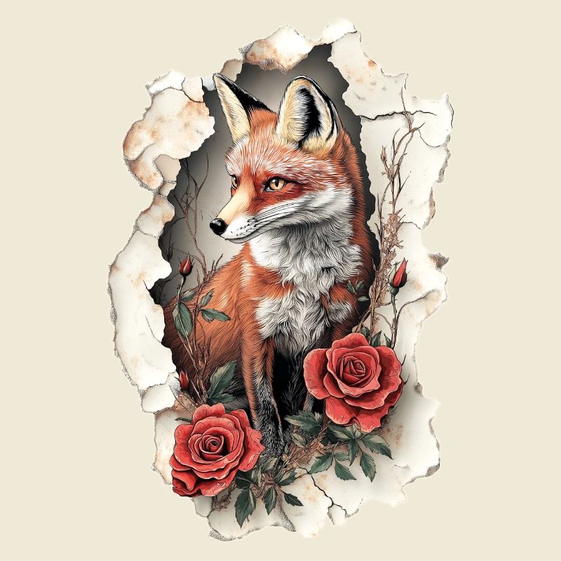 Fuchs mit Blumen