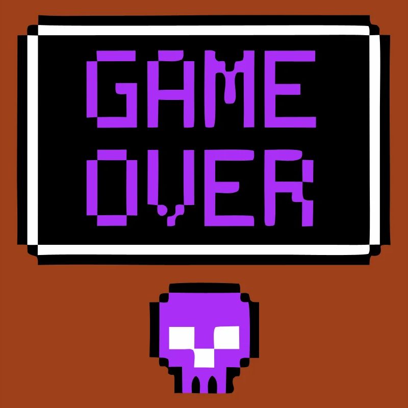 Game Over Skull Pixel Art
