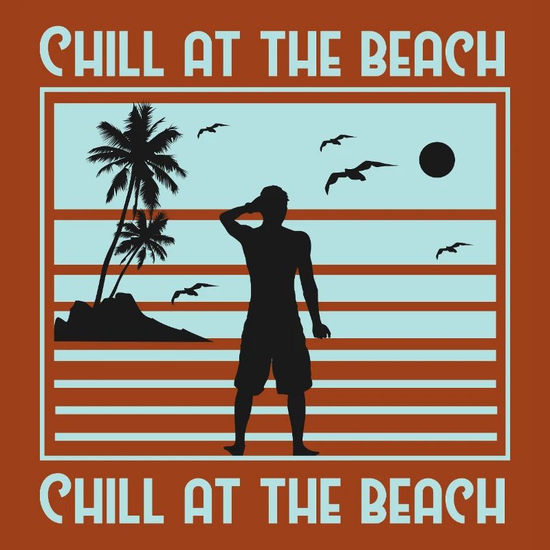 Conception de silhouette de plage décontractée