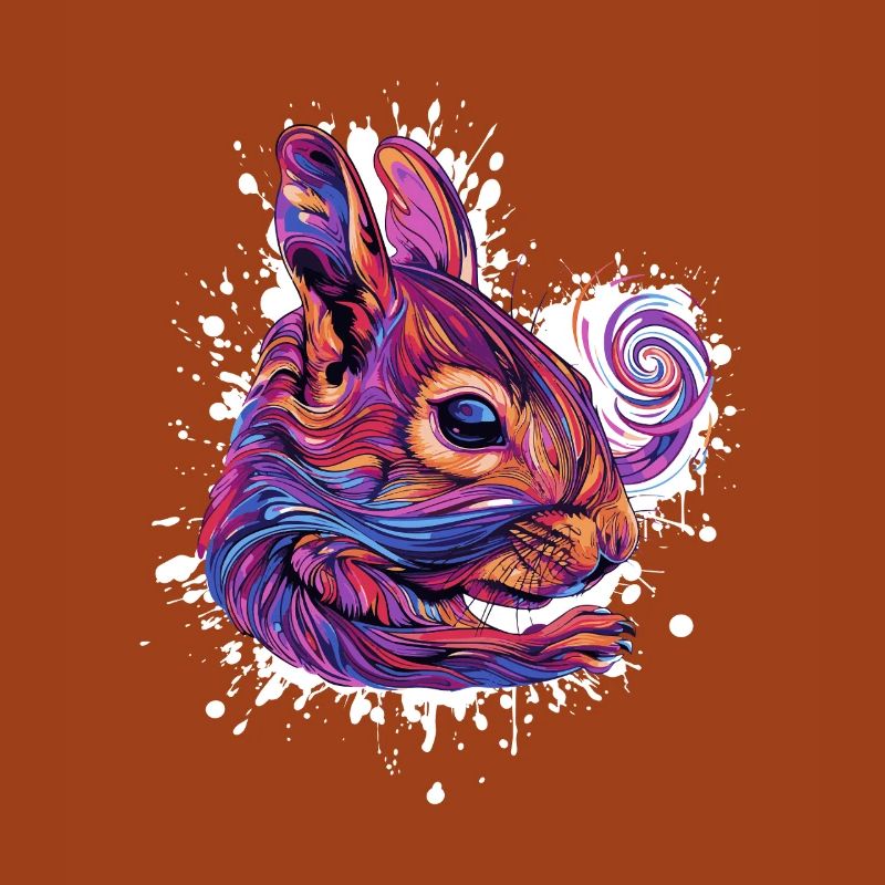 Psychedelischer Eichhörnchenkopf