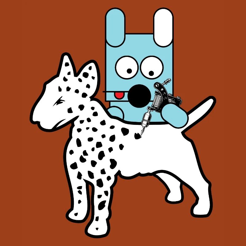 Blauer Bot-Hund mit Spritze