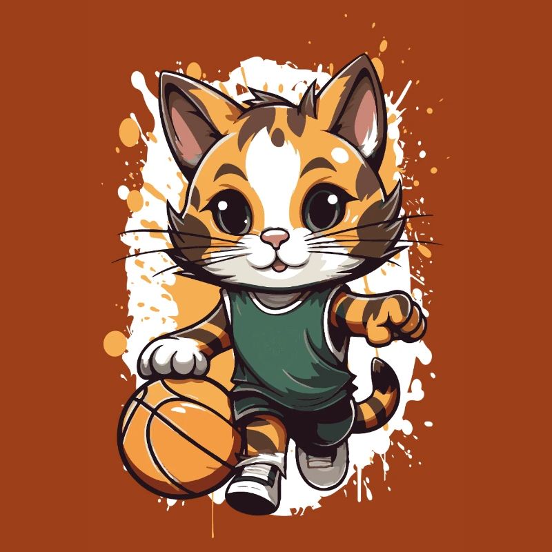 Chaton dans un match de basket
