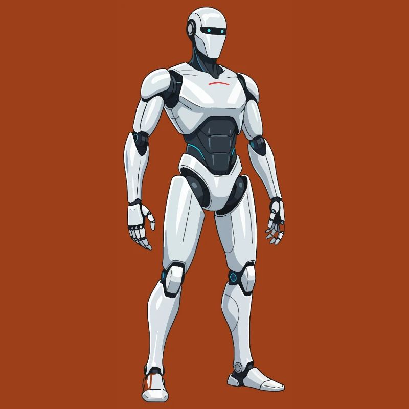 Weißer SciFi-Kampfroboter