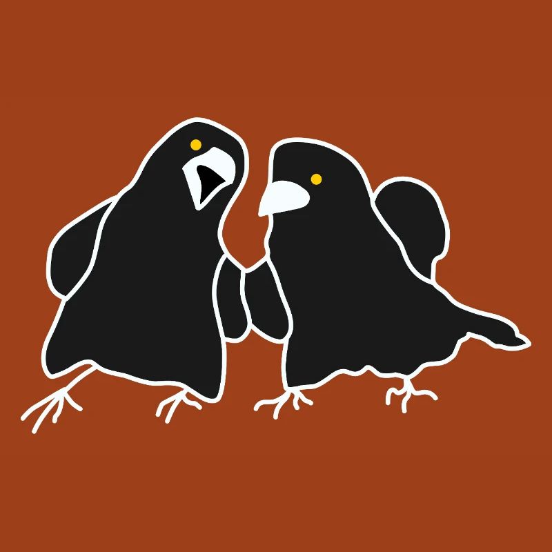 Duo de corbeaux minimaliste