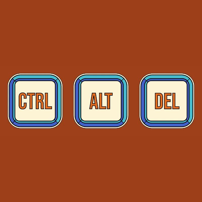 Retro Keyboard Keys CTRL ALT DEL