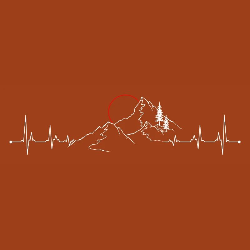 Mountain Pulse Lever de Soleil Dessin au trait