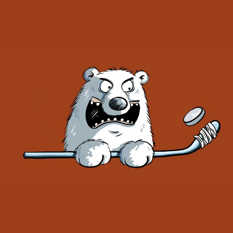 Cooler Eisbär Mit Eishockeyschläger I Eishockey