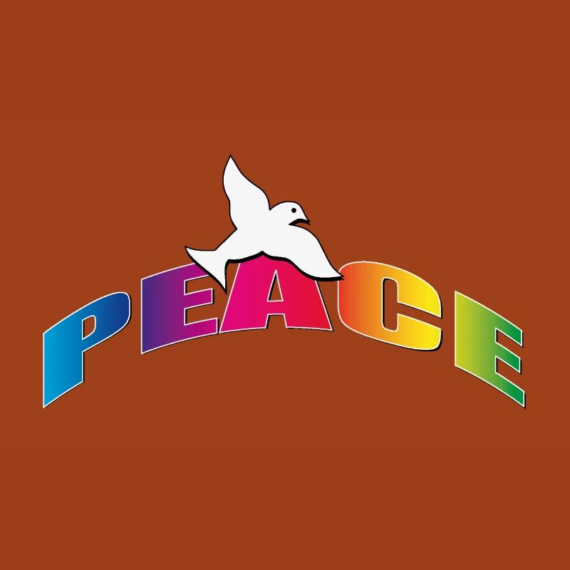 Peace mit Taube Regenbogenfarben