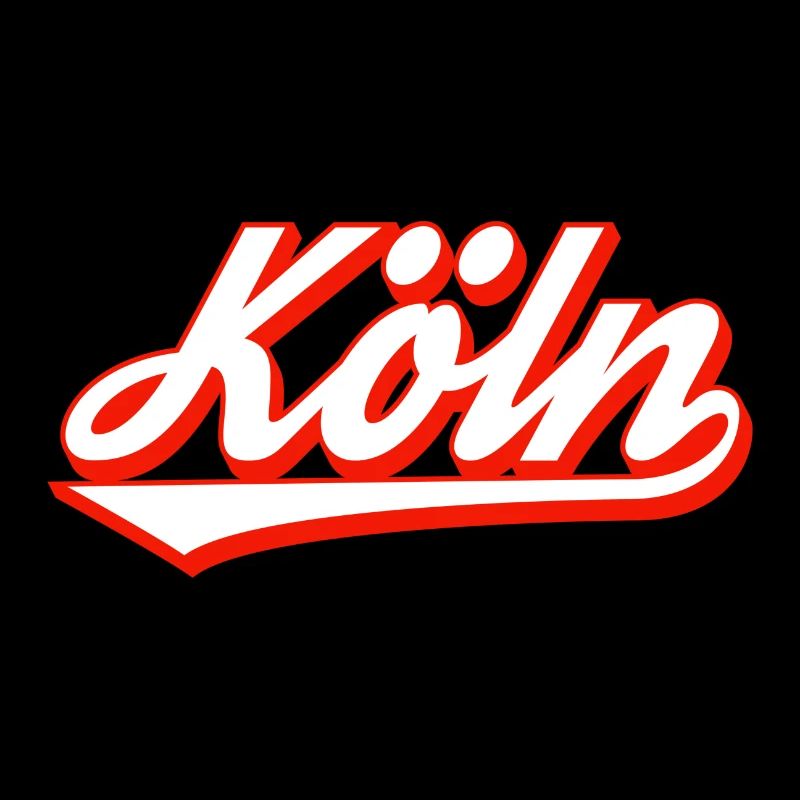 Cologne lettering design with red contour