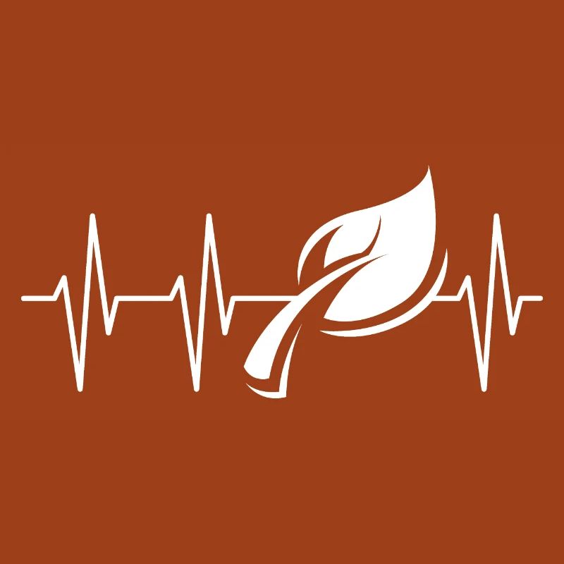 heartbeat, green, leaf, forest, icon, pulse, graphic