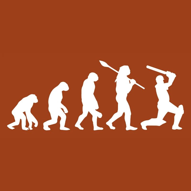 Cricket Evolution Player Silhouette Funny Sport