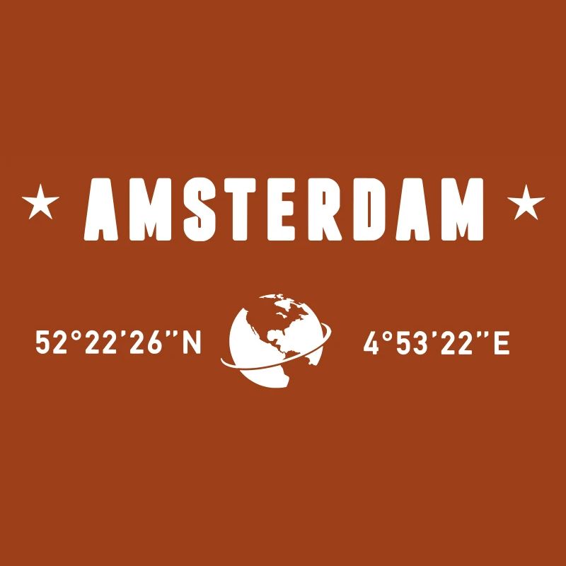 Amsterdam Netherlands Coordinates Gps Globe White