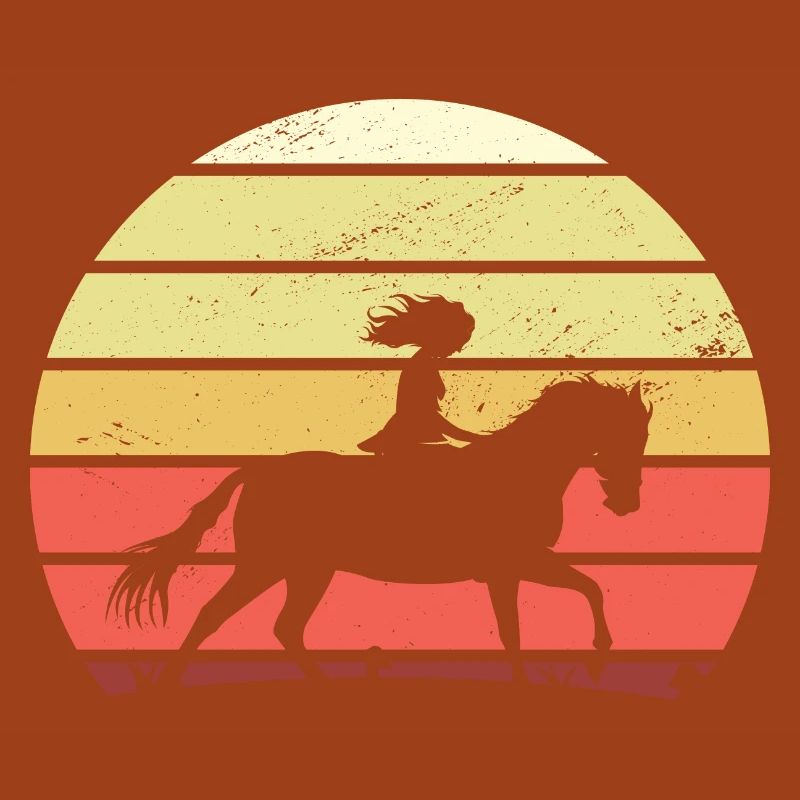 Cavalier du coucher de soleil à cheval