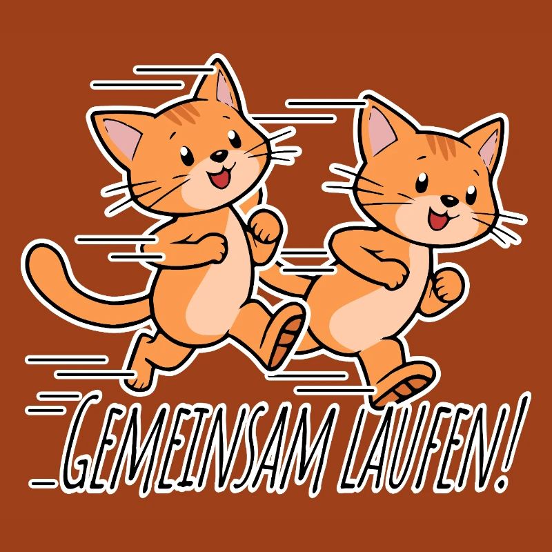 Courez ensemble ! Équipe de course des chats mignons !