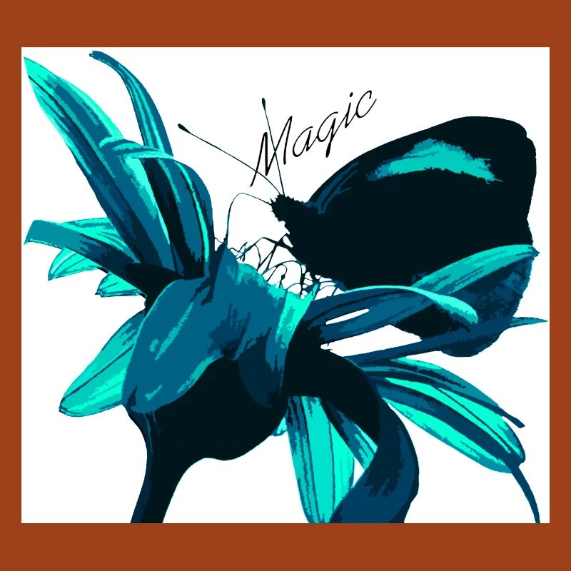 Teal Magic Flower Print